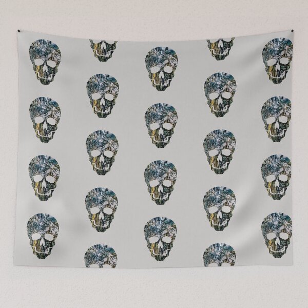 Item preview, Paint spill of dark shades abstract skull designed and sold by TitaCris.