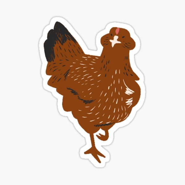 Cute Brown Chicken Sticker