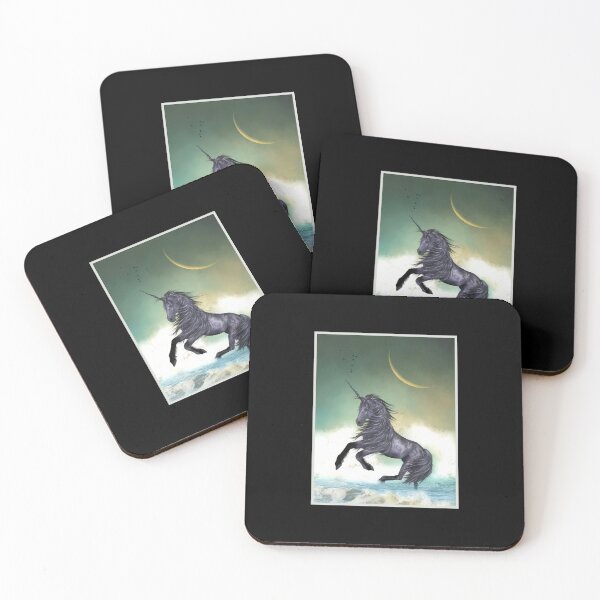 Item preview, Black Unicorn Ocean Moonlight Run - Midnight Magic designed and sold by sableandshadow.