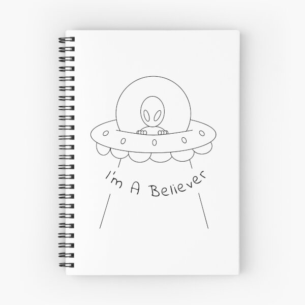 Item preview, I'm A Believer Alien UFO Illustration designed and sold by Jazzy Tees.