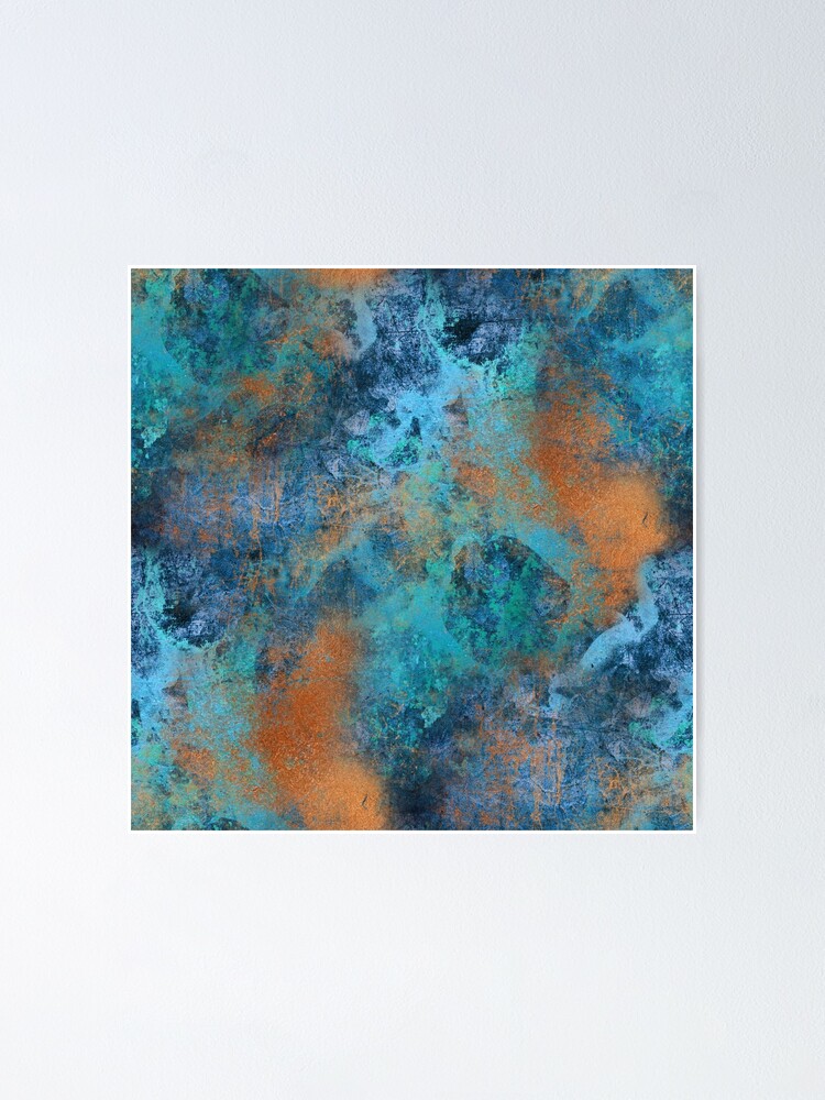 Patina Copper Distressed  Poster for Sale by ColorFlowArt