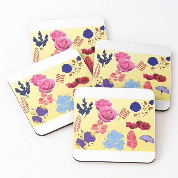 Item preview, Summer Design with Yellow background, roses, red, pink designed and sold by Mamta Thakkar.