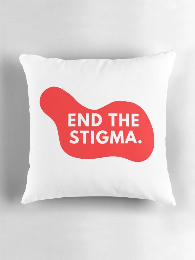 Thumbnail 3 of 4, Pillow, End the Stigma Leaked Splatter designed and sold by BleedShameless.