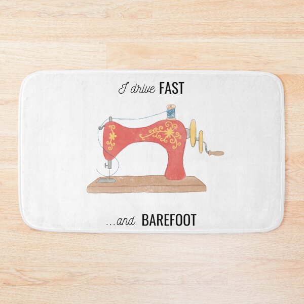 Item preview, fast and barefoot sewing quote and illustration designed and sold by OddityArts.