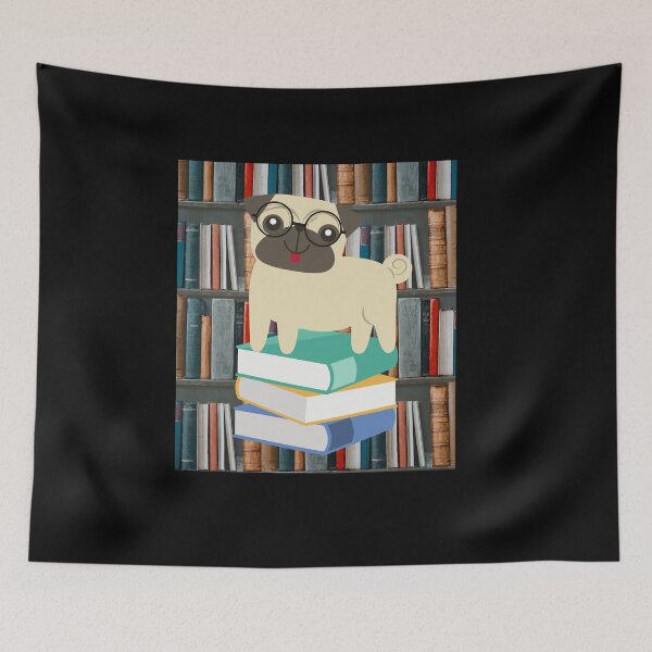 Item preview, Book Lover Cute Puppy With Pile Of Books designed and sold by BellaVille.