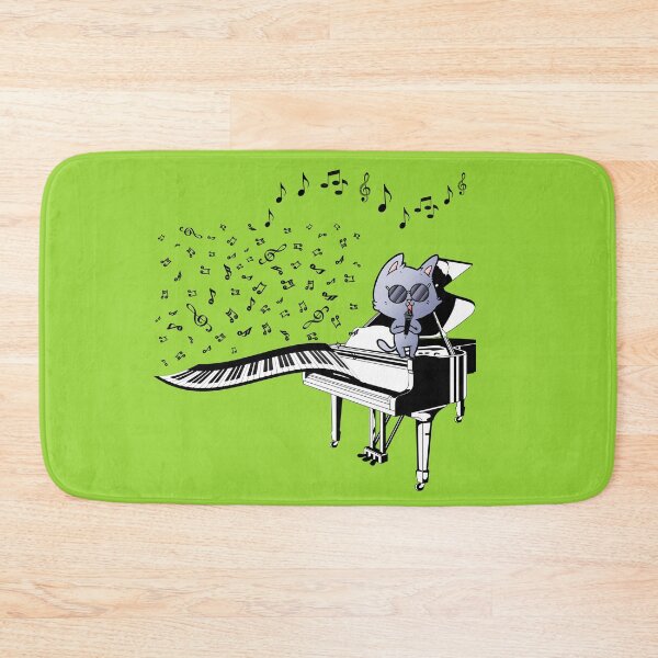 Item preview, Cat wearing sunglasses and singing set in green - Cute and Fun designed and sold by Vero De.