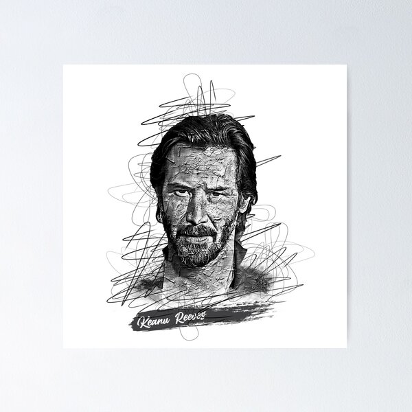 Artikel-Vorschau von Keanu Reeves Abstrakte Skizzenkunst, Keanu Reeves, designt und verkauft von graphic-genie.