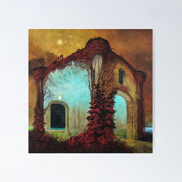 Item preview, Untitled (House), by Zdzisław Beksiński designed and sold by JustContemplate.