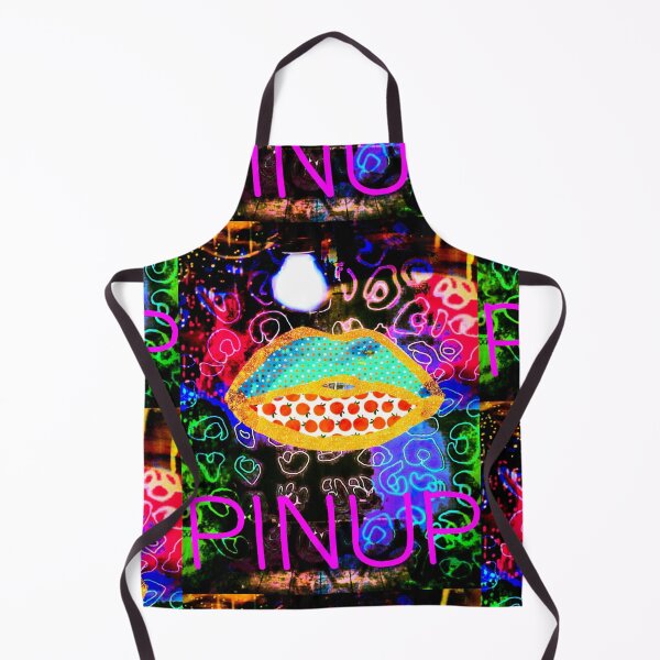 Item preview, Mexican Neon Style Pinup Girl Lips Colourful Pop and Urban designed and sold by ClosLineDesigns.