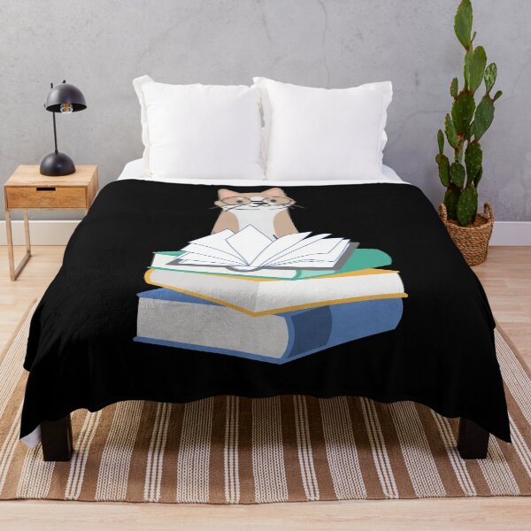 Item preview, Book Lover Cute Cat With Pile Of Books designed and sold by BellaVille.