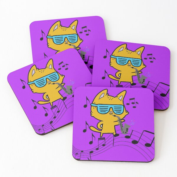 Item preview, Cat wearing sunglasses and playing saxaphone - Cute and Fun designed and sold by Vero De.