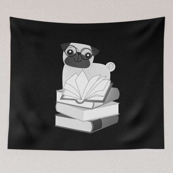 Item preview, Book Lover Cute Dog With Pile Of Books designed and sold by BellaVille.