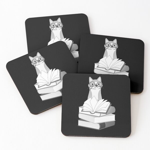 Item preview, Book Lover Cute Cat Lover With Pile Of Books designed and sold by BellaVille.