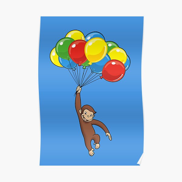 Curious George with balloons Curious George with balloons