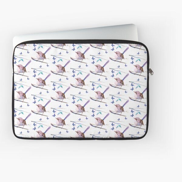 Fairy Wren and Butterflies Laptop Sleeve
