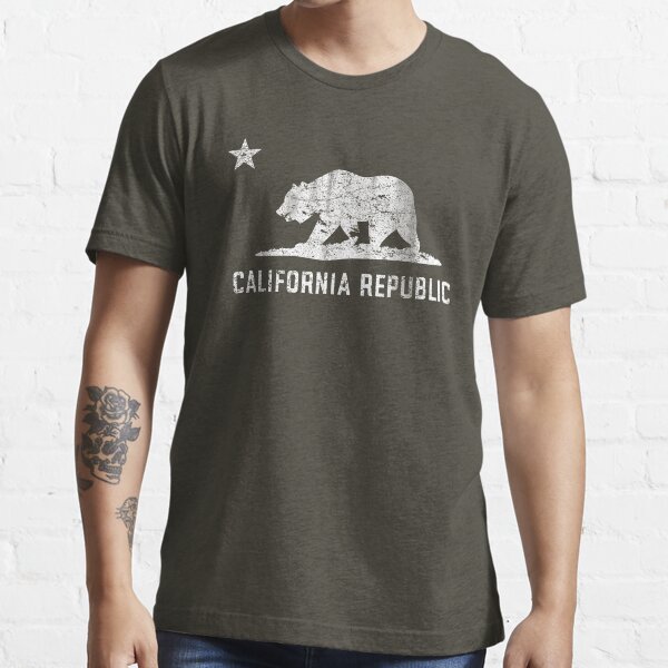 Sacramento California Flag Mens T-Shirt Bear Californian State