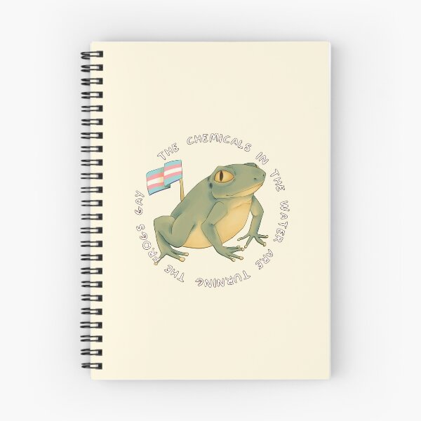 Item preview, chemicals in the water turning the frogs gay (trans flag) designed and sold by GarbageSalt.