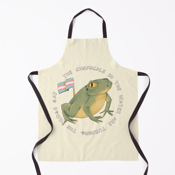 Item preview, chemicals in the water turning the frogs gay (trans flag) designed and sold by GarbageSalt.