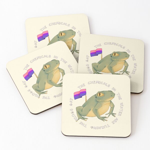Item preview, chemicals in the water turning the frogs gay (bi flag) designed and sold by GarbageSalt.