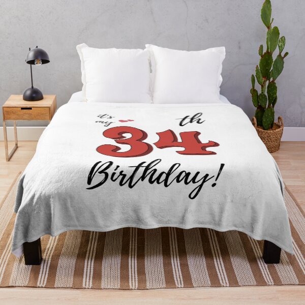 Item preview, It's My 34th Birthday quote designed and sold by WayneTower.