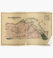 Vintage Map of Alexandria County Virginia (1878) Poster