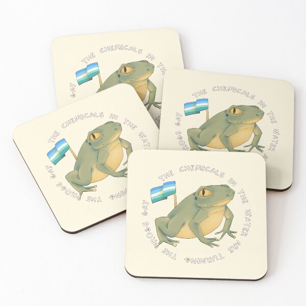 Item preview, chemicals in the water turning the frogs gay (gay flag) designed and sold by GarbageSalt.