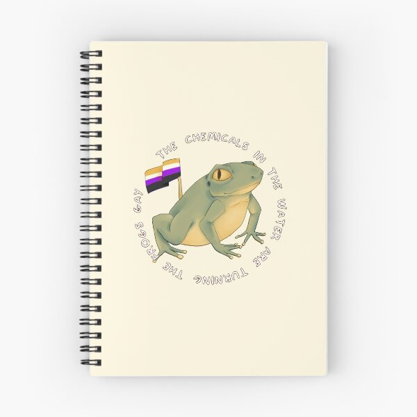Item preview, chemicals in the water turning the frogs gay (nonbinary flag) designed and sold by GarbageSalt.