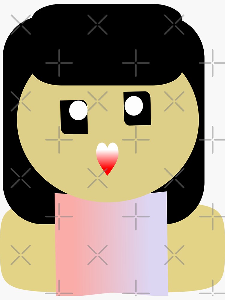 "CUTE GIRL WITH BANGS " Sticker for Sale by RetroPlaceee Redbubble