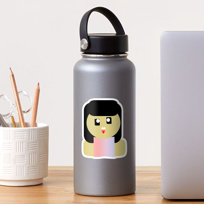 "CUTE GIRL WITH BANGS " Sticker for Sale by RetroPlaceee Redbubble
