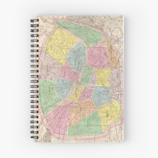 Item preview, Vintage Map of Paris France (1878) designed and sold by BravuraMedia.
