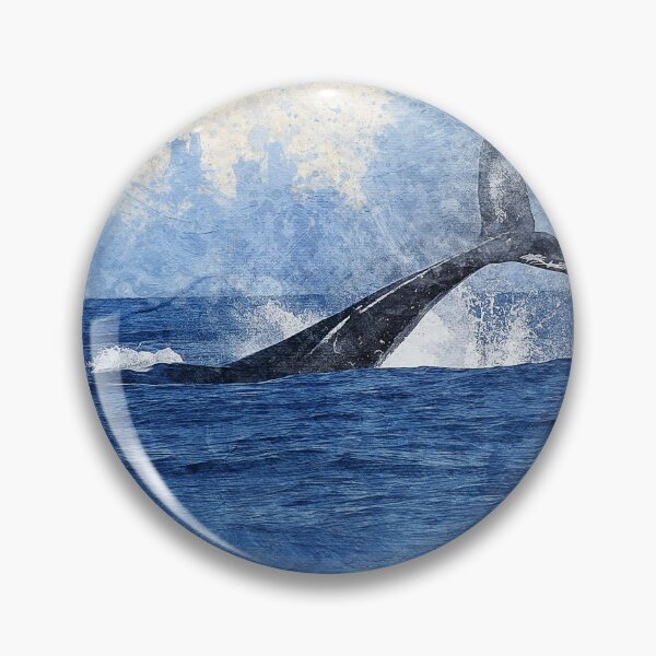 Item preview, Blue Watercolor Whale Tail in the Sea designed and sold by LifeProApperal.