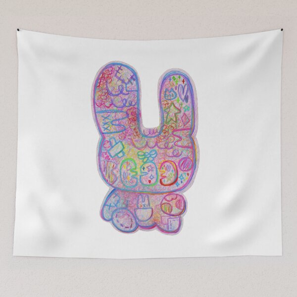 Item preview, curlybeary 1, Rainbow Colored Kawaii Japanese Plush Abstract Expressionism Art   designed and sold by Ben Ryuki Miyagi Architect.