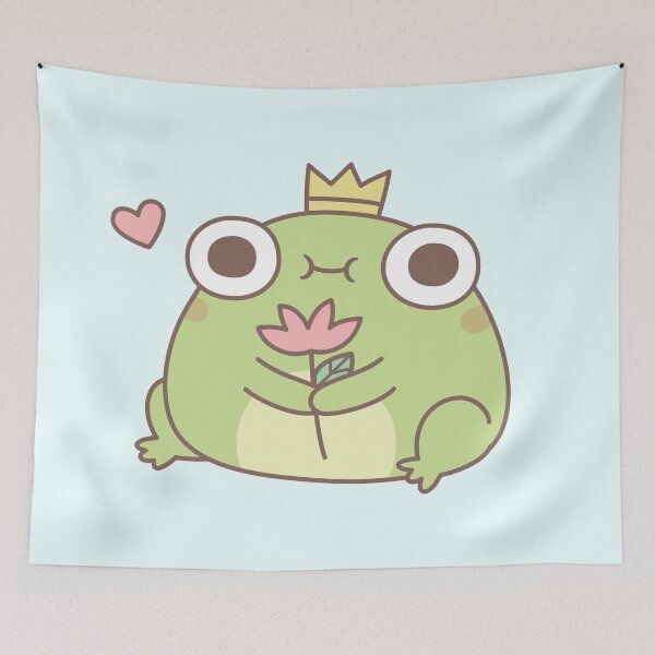 Item preview, Cute Little Frog Prince Holding Flower designed and sold by rustydoodle.