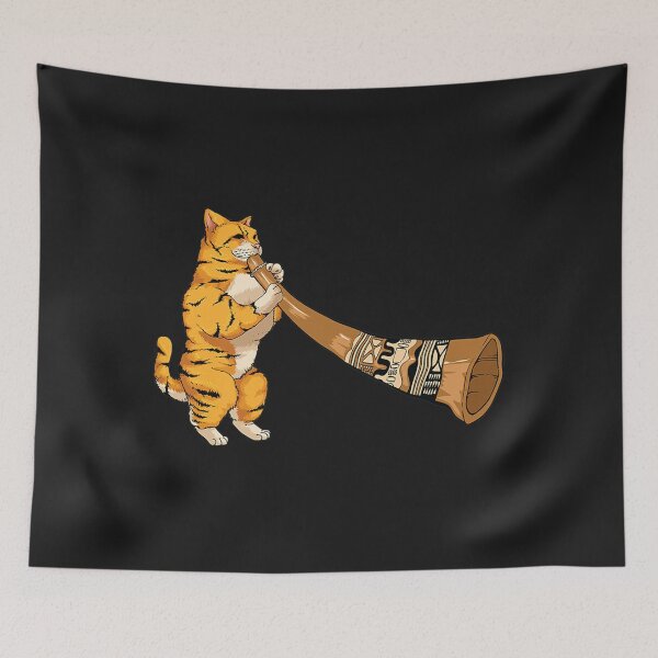 Item preview, Cool Cat Playing Didgeridoo  Funny Kitten Instrument Gift Premium TShirt23 designed and sold by tawanama.