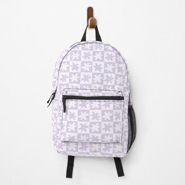 Item preview, Checker Squares Flower Pattern Lavender & White designed and sold by scorpiolane.