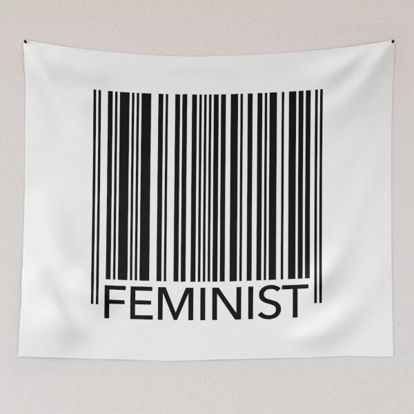 Item preview, Feminist Barcode (black on white) designed and sold by Thelittlelord.