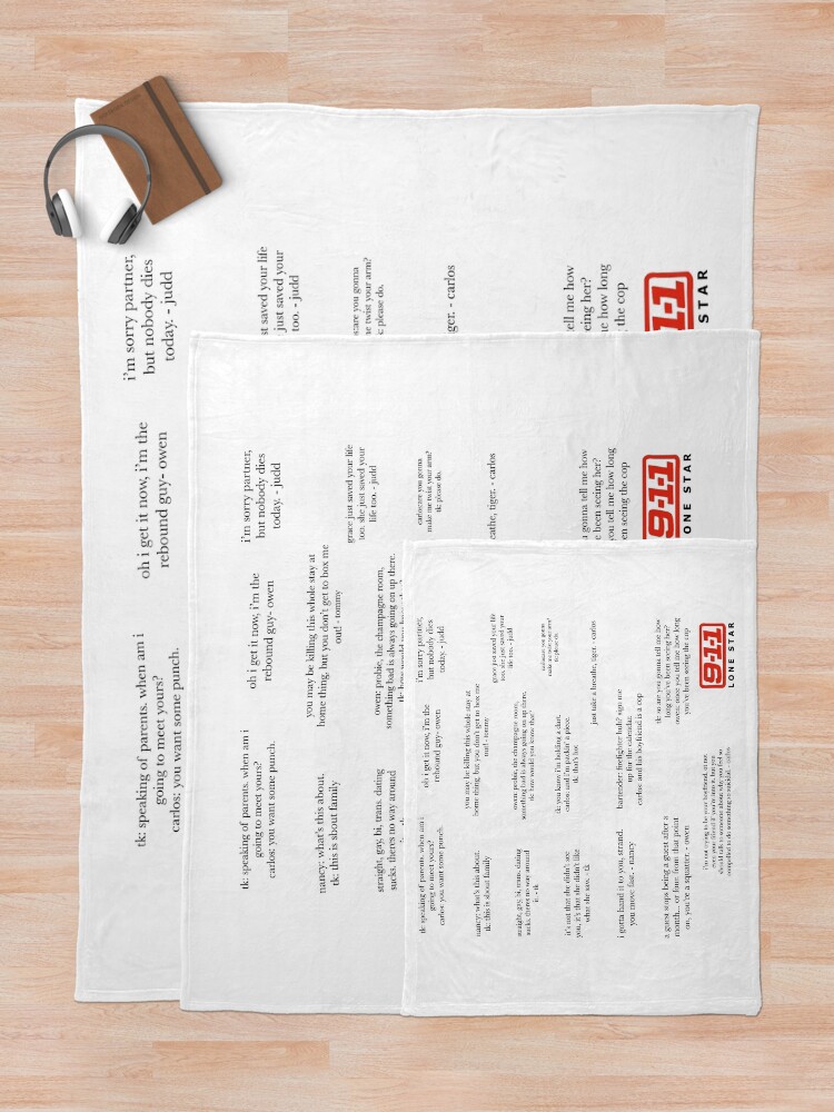 911 lonestar- quotes&quot; Throw Blanket for Sale by whack-designs 
