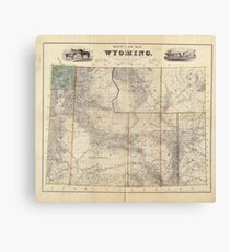 Lienzo Mapa vintage de Wyoming (1883)