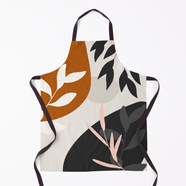 Item preview, Beige,black and orange abstract leaves art designed and sold by Mammanation.