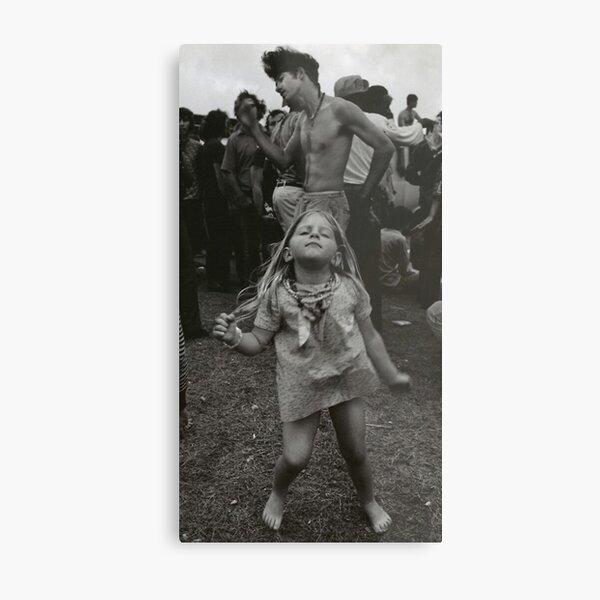 little girl dancing at woodstock Metal Print