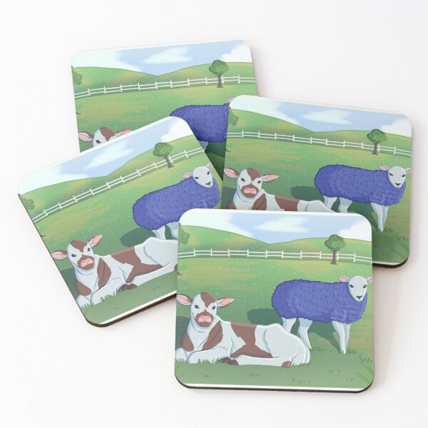 Item preview, Brown Cow Blue Sheep designed and sold by ellemomo-arts.