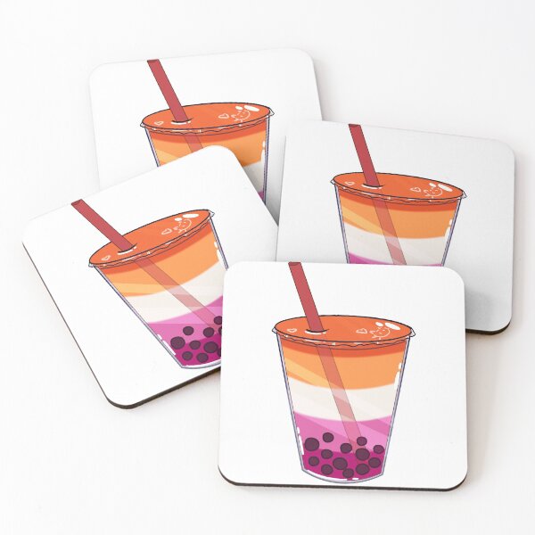 Item preview, Lesbian Pride Flag Boba (Sticker) designed and sold by Leaf Doodles.
