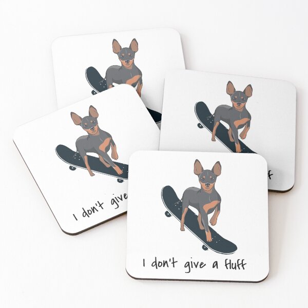 Item preview, MINIATURE PINSCHER Dog on a skateboard I don't give a fluff  designed and sold by bosilvercat.