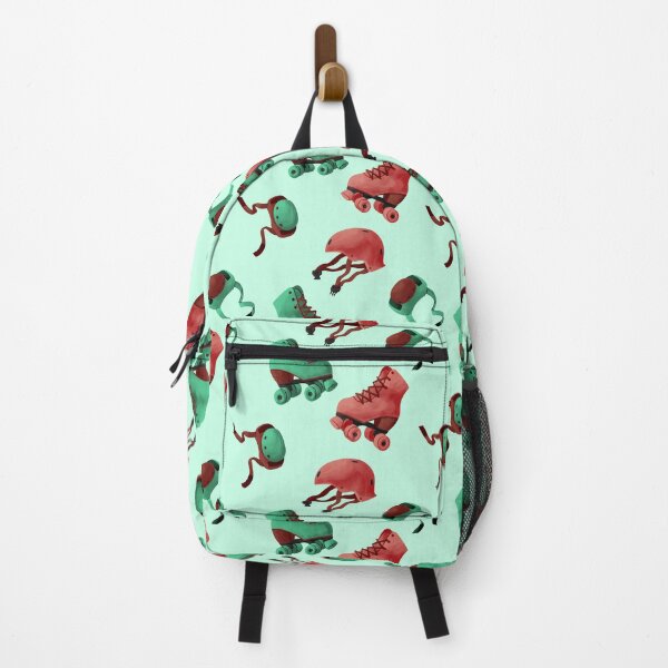 Watermelon Green and Red Roller Skates Backpack