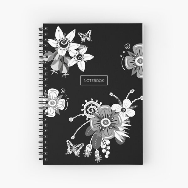 Black and White Flowers - Nicola Milan Spiral Notebook