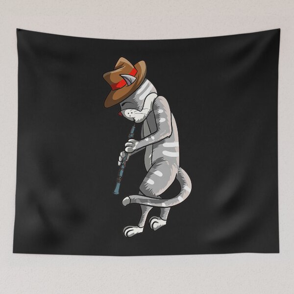 Item preview, Funny Cat Playing Oboe  Cool Animal Pipe Musician Love Gift Premium TShirt24 designed and sold by tawanama.
