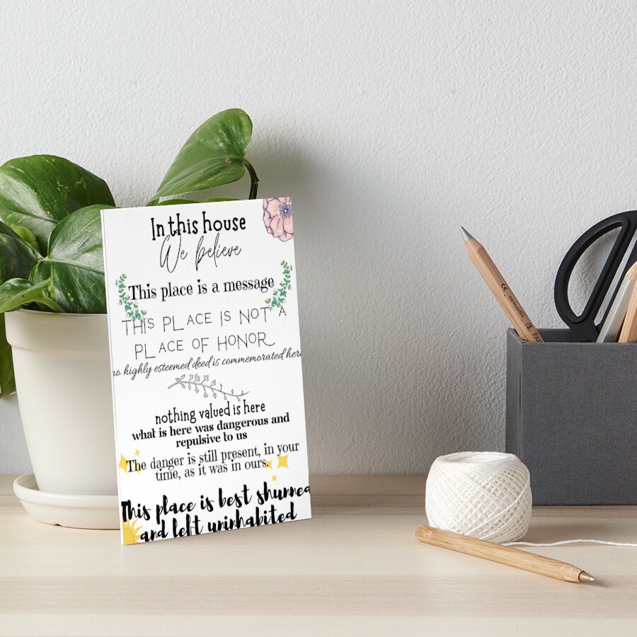 "In this house Longtime nuclear waste warning messages" Art Board