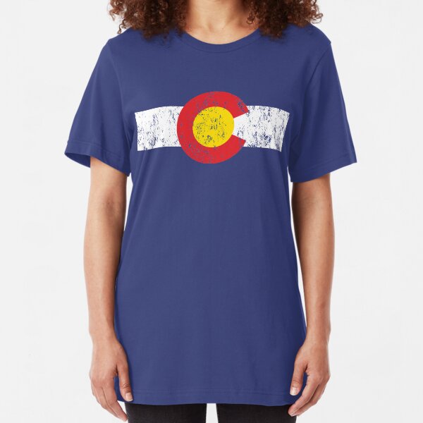Vintage Colorado Flag Slim Fit T-Shirt