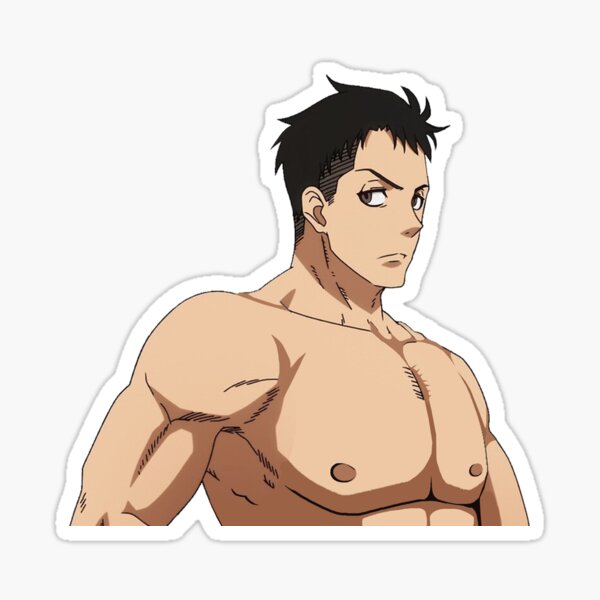 Shirtless Daddy Obi Akitaru Fire Force Sticker For Sale By Kawaiicrossing Redbubble 5542