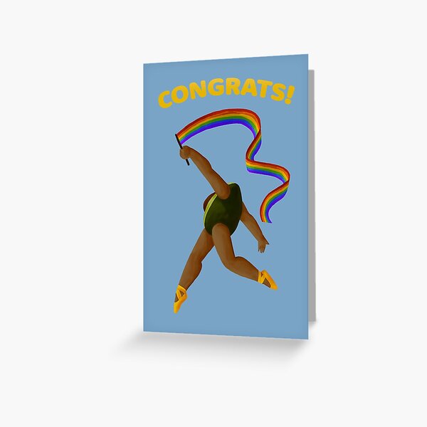 Congrats! Avocado Ballerina with Ribbon Greeting Card